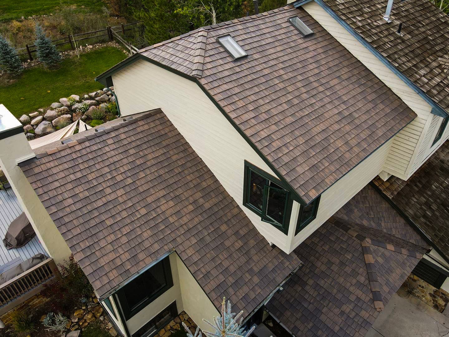 Drone view of a DaVinci roof