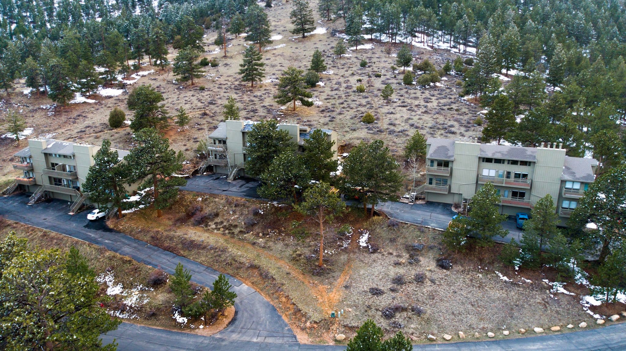 A re-roofed multifamily complex
