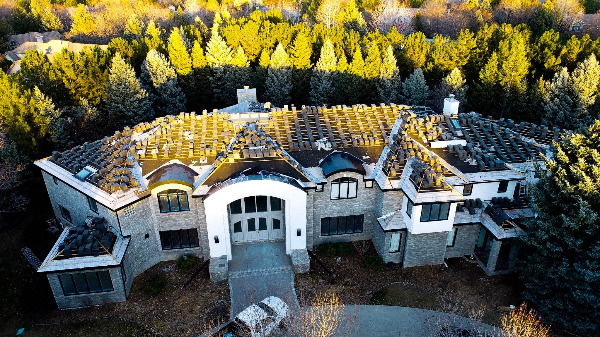 A concrete tile roof